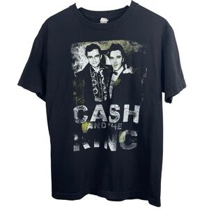 Johnny Cash Elvis Presley | Black Graphic Zion Tee Shirt